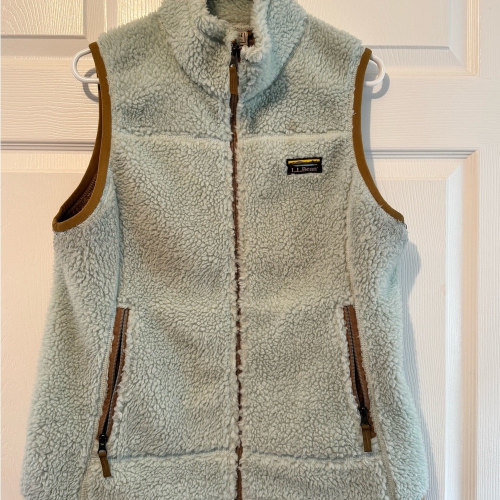 L.L. Bean Gold Textured Fleece Vest